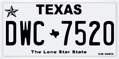 TX license plate DWC7520