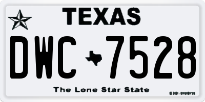 TX license plate DWC7528