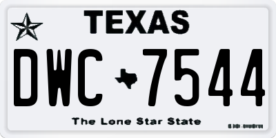 TX license plate DWC7544