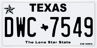 TX license plate DWC7549
