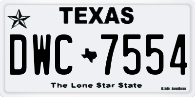 TX license plate DWC7554