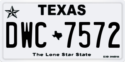 TX license plate DWC7572