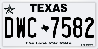 TX license plate DWC7582