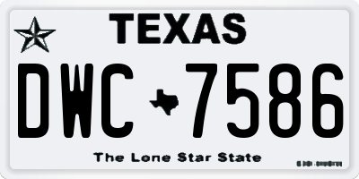 TX license plate DWC7586