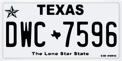 TX license plate DWC7596
