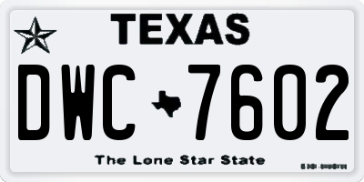 TX license plate DWC7602