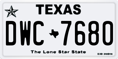 TX license plate DWC7680