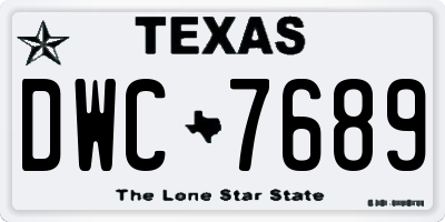 TX license plate DWC7689