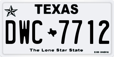 TX license plate DWC7712