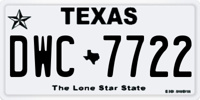 TX license plate DWC7722