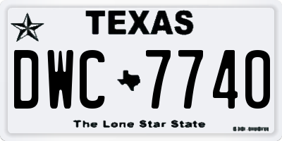 TX license plate DWC7740
