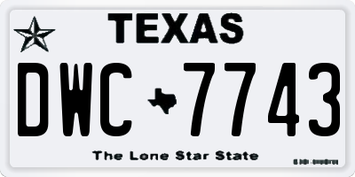 TX license plate DWC7743