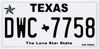 TX license plate DWC7758