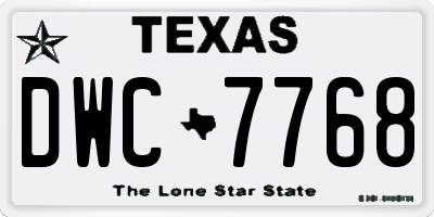 TX license plate DWC7768