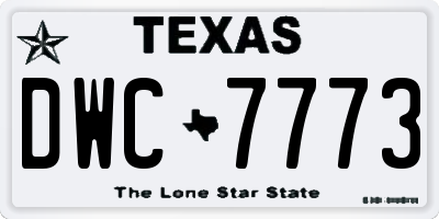 TX license plate DWC7773