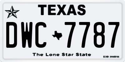 TX license plate DWC7787
