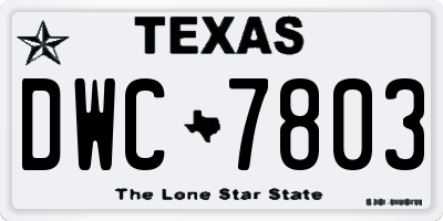 TX license plate DWC7803