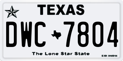 TX license plate DWC7804