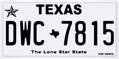 TX license plate DWC7815