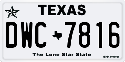 TX license plate DWC7816