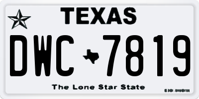 TX license plate DWC7819