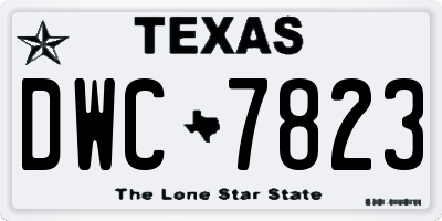 TX license plate DWC7823