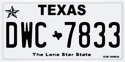 TX license plate DWC7833