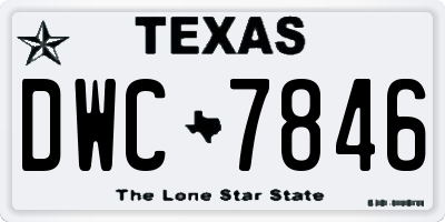 TX license plate DWC7846