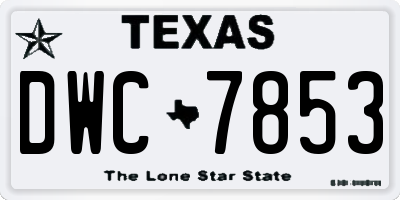 TX license plate DWC7853