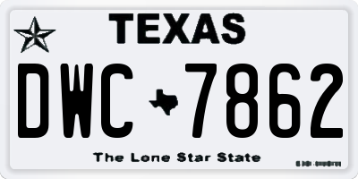 TX license plate DWC7862