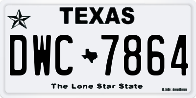 TX license plate DWC7864