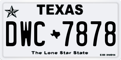 TX license plate DWC7878