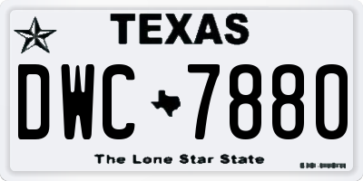TX license plate DWC7880
