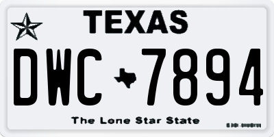 TX license plate DWC7894