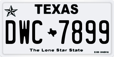 TX license plate DWC7899
