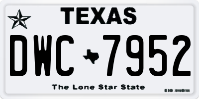 TX license plate DWC7952