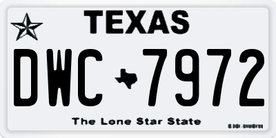 TX license plate DWC7972