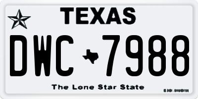 TX license plate DWC7988