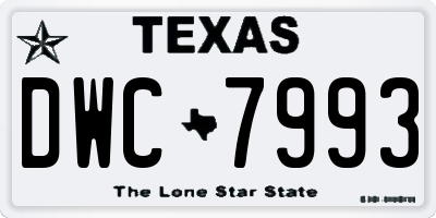 TX license plate DWC7993