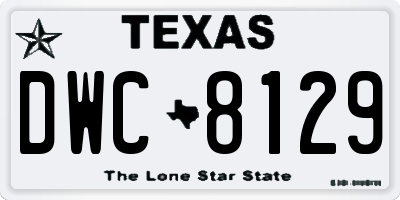 TX license plate DWC8129