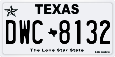 TX license plate DWC8132