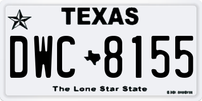 TX license plate DWC8155