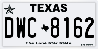 TX license plate DWC8162