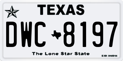 TX license plate DWC8197