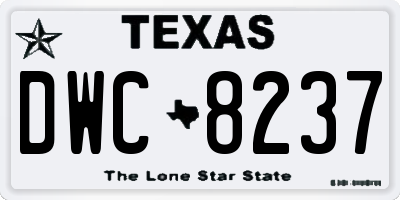 TX license plate DWC8237
