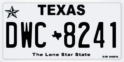 TX license plate DWC8241