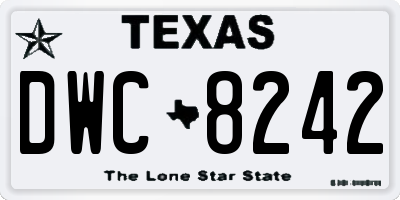 TX license plate DWC8242