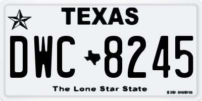 TX license plate DWC8245
