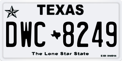 TX license plate DWC8249