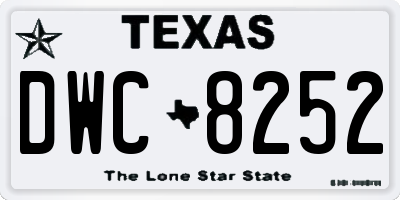 TX license plate DWC8252